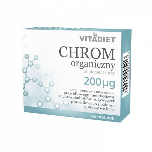 Zdjęcie produktu - VITADIET Chrom organiczny 200 &micro;g, 60 tabl.