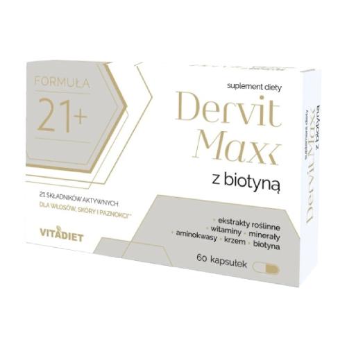 Zdjęcie produktu - VITADIET Dervit Maxx z biotyną, 60 kaps.
