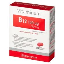 Zdjęcie produktu - Vitaminum B12 100 mcg Strong, 30 tabl. - suplement diety z kompleksem trzech witamin z grupy B