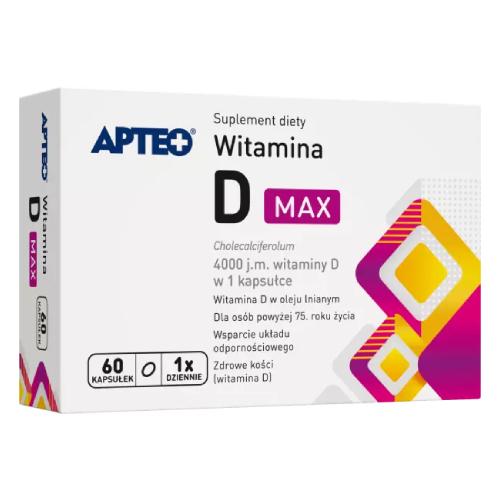 Zdjęcie produktu - APTEO Witamina D Max, 60 kaps.