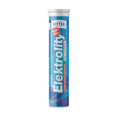 Zdjęcie produktu - VITTER BLUE Elektrolity o smaku owoc&oacute;w tropikalnych, 20 tabletek musujących