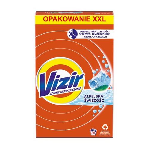 Zdjęcie produktu - Vizir Alpejska świeżość Proszek do prania tkanin białych i jasnych, 3,3kg (60 prań)