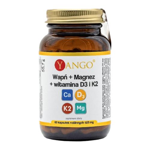 Zdjęcie produktu - Yango Wapń + Magnez + witamina D3 i K2, 60 kaps.