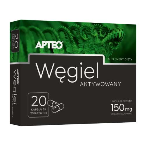 Zdjęcie produktu - Węgiel aktywowany APTEO, 20 kapsułek