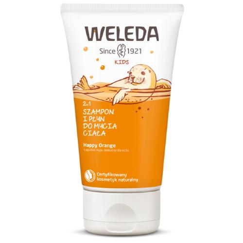Zdjęcie produktu - WELEDA Kids Szampon i płyn do mycia ciała 2w1 Happy Orange, 150ml