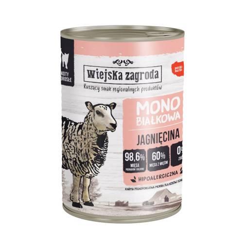 Zdjęcie produktu - Wiejska Zagroda Karma mokra dla kota Monobiałkowa Jagnięcina (dorosły), 400 g