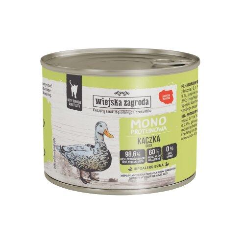 Zdjęcie produktu - Wiejska Zagroda Karma mokra dla kota Monoproteinowa Kaczka (dorosły), 200 g