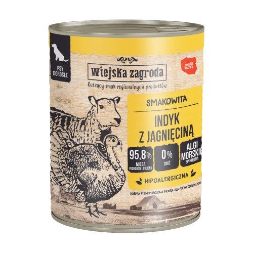 Zdjęcie produktu - Wiejska Zagroda Karma mokra dla psa Indyk z jagnięciną (dorosły), 800 g