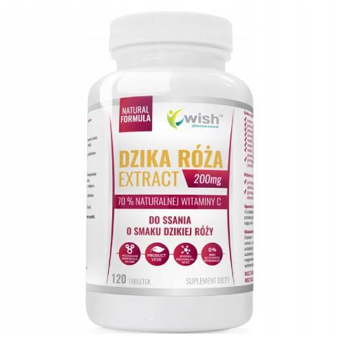 Zdjęcie produktu - WISH Pharmaceutical Dzika R&oacute;ża Extract 200 mg, 120 tabl.