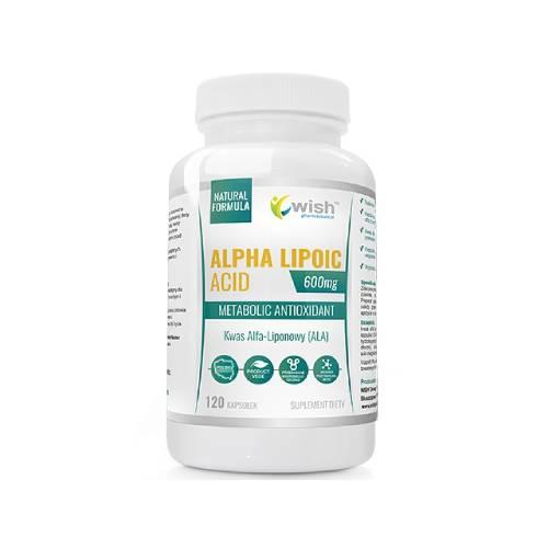 Zdjęcie produktu - WISH Pharmaceutical Kwas Alfa Lipidowy 600 mg, 120 kaps.