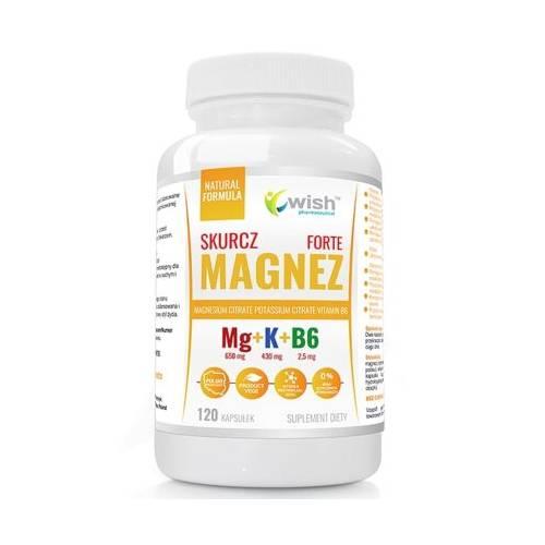 Zdjęcie produktu - Wish Pharmaceutical Magnez Skurcz Forte + Potas + Witamina B6, 120 kaps.