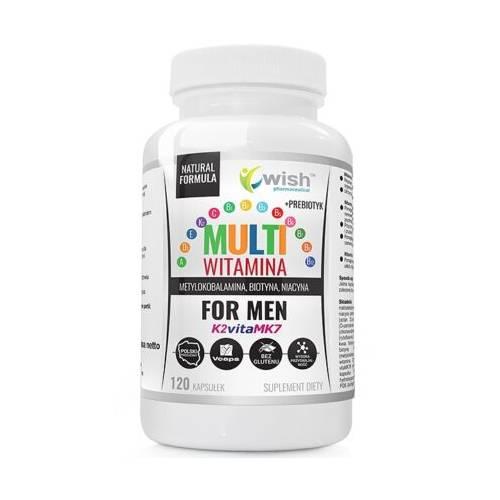 Zdjęcie produktu - Wish Pharmaceutical Multiwitamina for Men + Prebiotyk, 120 kaps.