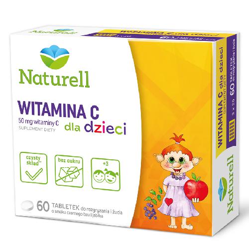 Zdjęcie produktu - Witamina C dla dzieci, 60 tabl. Naturell 