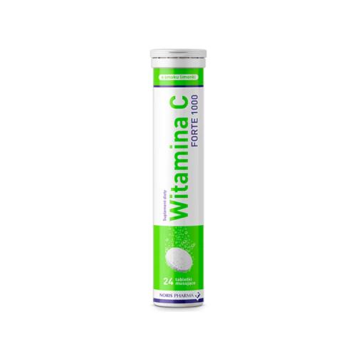 Zdjęcie produktu - NORIS PHARMA Witamina C Forte 1000 - smak limonkowy, 24 tabletki musujące