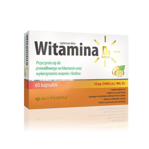 Zdjęcie produktu - Witamina D3 2000 j.m., 60 kapsułek 