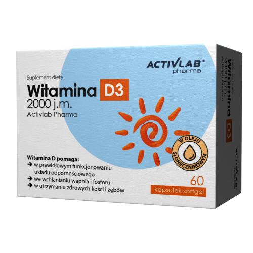 Zdjęcie produktu - ActivLab Pharma Witamina D3 2000 j.m., 60 kaps.