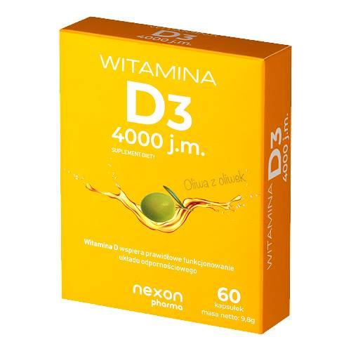 Zdjęcie produktu - Witamina D3 4000 j.m., 60 kaps.