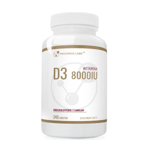 Zdjęcie produktu - Progress Labs Witamina D3 8000 IU, 240 tabl.