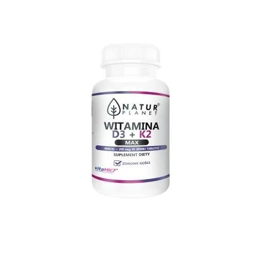 Zdjęcie produktu - NaturPlanet Witamina K+D3 Max, 120 tabl.