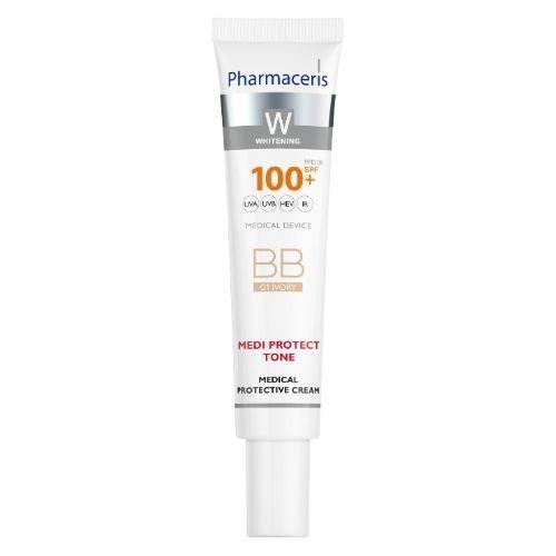 Zdjęcie produktu - Pharmaceris W Medi Protect Tone Medyczny krem ochronny BB SPF 100+ 01 Ivory, 40 ml