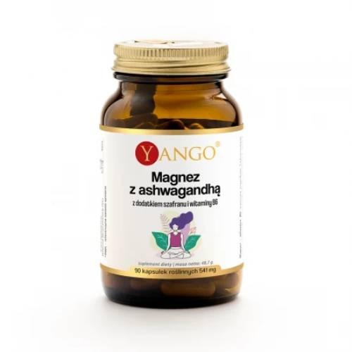 Zdjęcie produktu - Yango Magnez z ashwagandhą z dodatkiem szafranu i witaminy B6, 90 kaps.