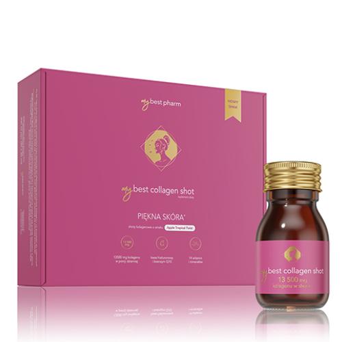 Miniaturka artykułu - MyBestCollagen Shot Kolagen wołowy Apple Tropical Twist bez cukru, 30 x 30 ml