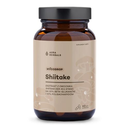Miniaturka artykułu - Aura Herbals Mycodrop Shiitake 30:1, 60 kaps.
