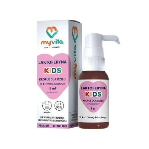 Miniaturka artykułu - MyVita Laktoferyna KIDS krople, 8 ml