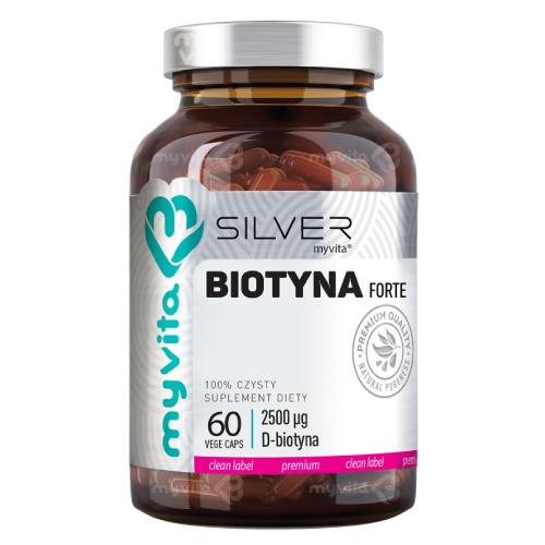 Miniaturka artykułu - MyVita SILVER Biotyna FORTE, 60 kaps.