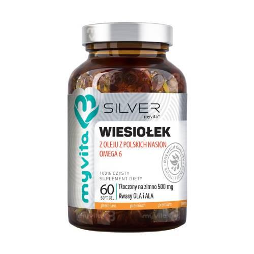 Miniaturka artykułu - MyVita SILVER Olej z wiesiołka 500mg, 60 kapsułek