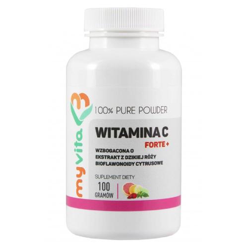 Miniaturka artykułu - MyVita Witamina C Forte+, 100 g - suplement diety z witaminą C