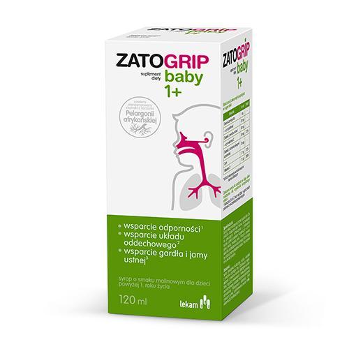 Zdjęcie produktu - Zatogrip baby 1+ syrop o smaku malinowym, 120 ml