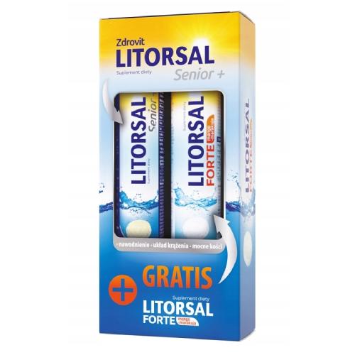 Zdjęcie produktu - ZDROVIT Litorsal Senior+, 24 tabl. mus. + Litorsal Forte Mango Marakuja, 24 tabl. mus.