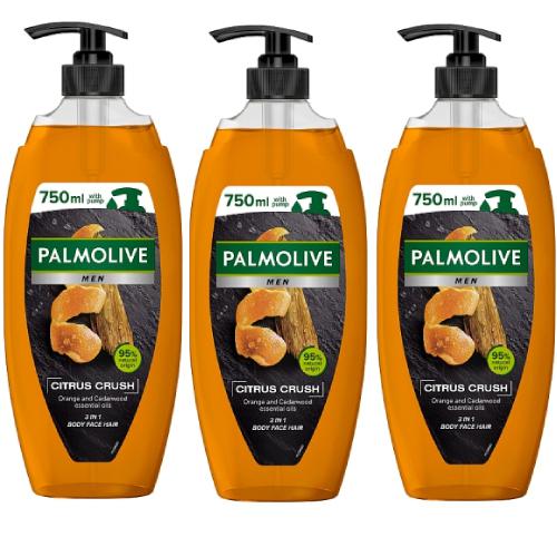 Zdjęcie produktu - Zestaw PALMOLIVE MEN Citrus Crush Żel pod prysznic 3w1 dla mężczyzn, 3x 750ml