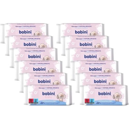 Zdjęcie produktu - Zestaw 12x BOBINI BABY Chusteczki nawilżane hypoalergiczne, 60szt.
