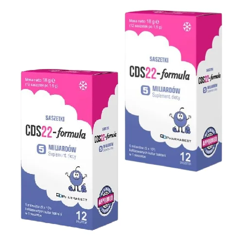 Zdjęcie produktu - Zestaw CDS22-formula 5 mld proszek do sporządzenia zawiesiny o smaku bor&oacute;wkowym, 2 x 12 sasz.