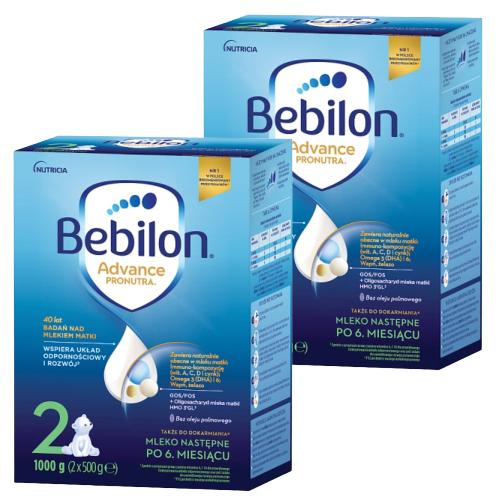 Zestaw 2x Bebilon 2 Pronutra Advance Mleko następne dla niemowląt powyżej 6. miesiąca, 1000g