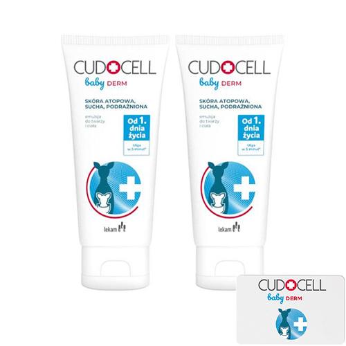 Zestaw 2x CUDOCELL Baby Derm Bezzapachowa emulsja do pielęgnacji twarzy i ciała, 180ml + Karta blokująca możliwość skanowania zbliżeniowego RFID