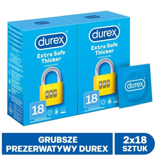 Zestaw 2x Durex Extra Safe Prezerwatywy, 18 sztuk
