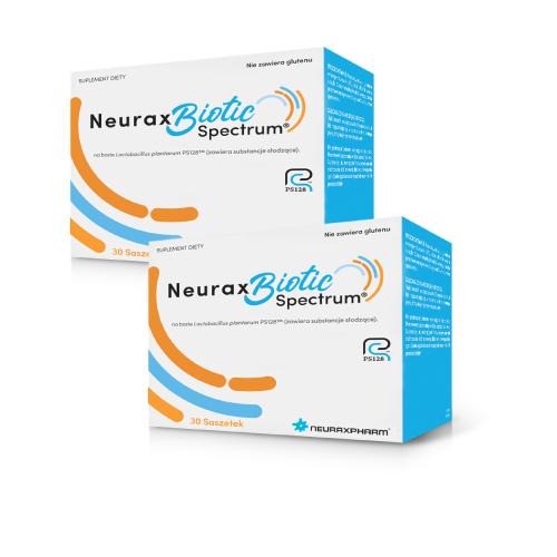Zdjęcie produktu - Zestaw NeuraxBiotic Spectrum, 2x 30 sasz. - suplement diety z probiotykiem i witaminą B6
