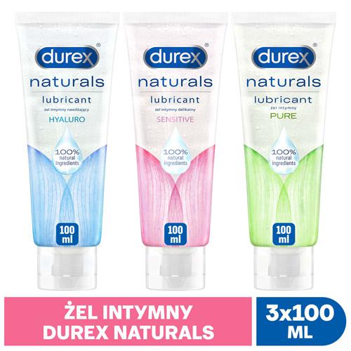 Zestaw 3 żeli intymnych Durex Naturals: Pure, Sensitive i Hyaluro