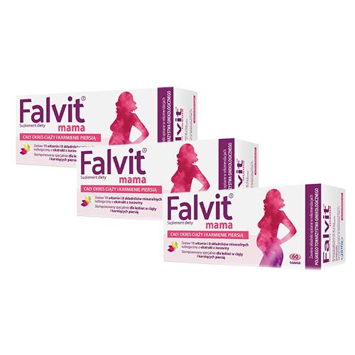 Zestaw 3x FALVIT mama, 60 tabletek