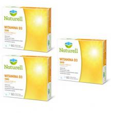 Zestaw 3x Naturell Witamina D3 1000, 60 tabletek do ssania