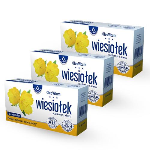 Zestaw 3x Oleofarm Wiesiołek, 60 kaps.