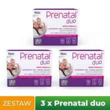 Zestaw 3x Prenatal DUO, 60 kaps. żelatynowych + 30 kaps. twardych - suplement diety dla kobiet w ciąży
