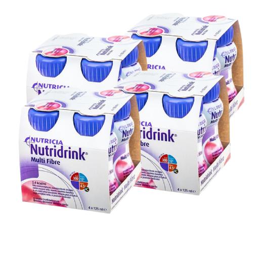 Zestaw 4x Nutridrink Multi Fibre truskawka, 4x125ml