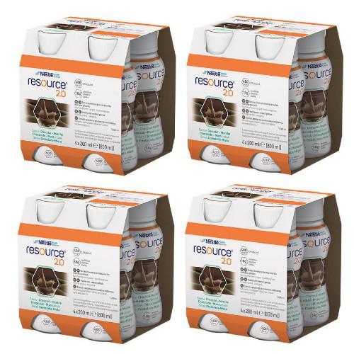 Zestaw 4x Resource 2.0 smak czekolada-mięta, 4x200ml