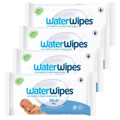 Zdjęcie produktu - Zestaw 4x WaterWipes chusteczki nawilżane, 60 sztuk