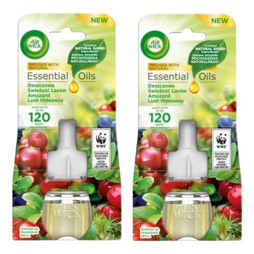 Zestaw Air Wick Electric Wkład do elektrycznego odświeżacza deszczowa świeżość las&oacute;w Amazonii, 2x19ml