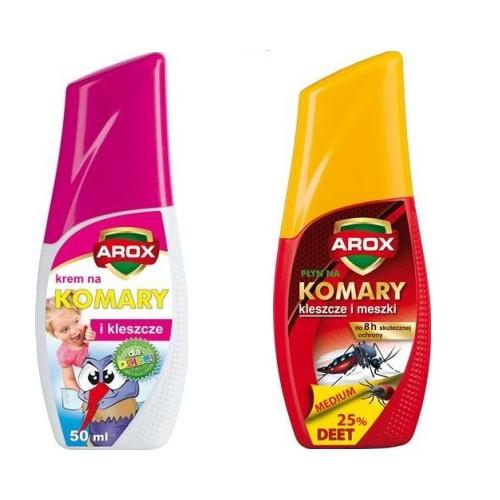 AROX - zestaw rodzinny na komary i kleszcze (płyn 100 ml+ krem 50 ml)